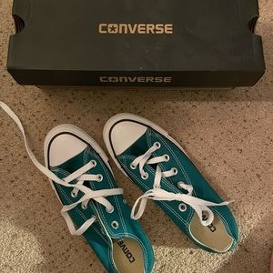 Never work before teal converse